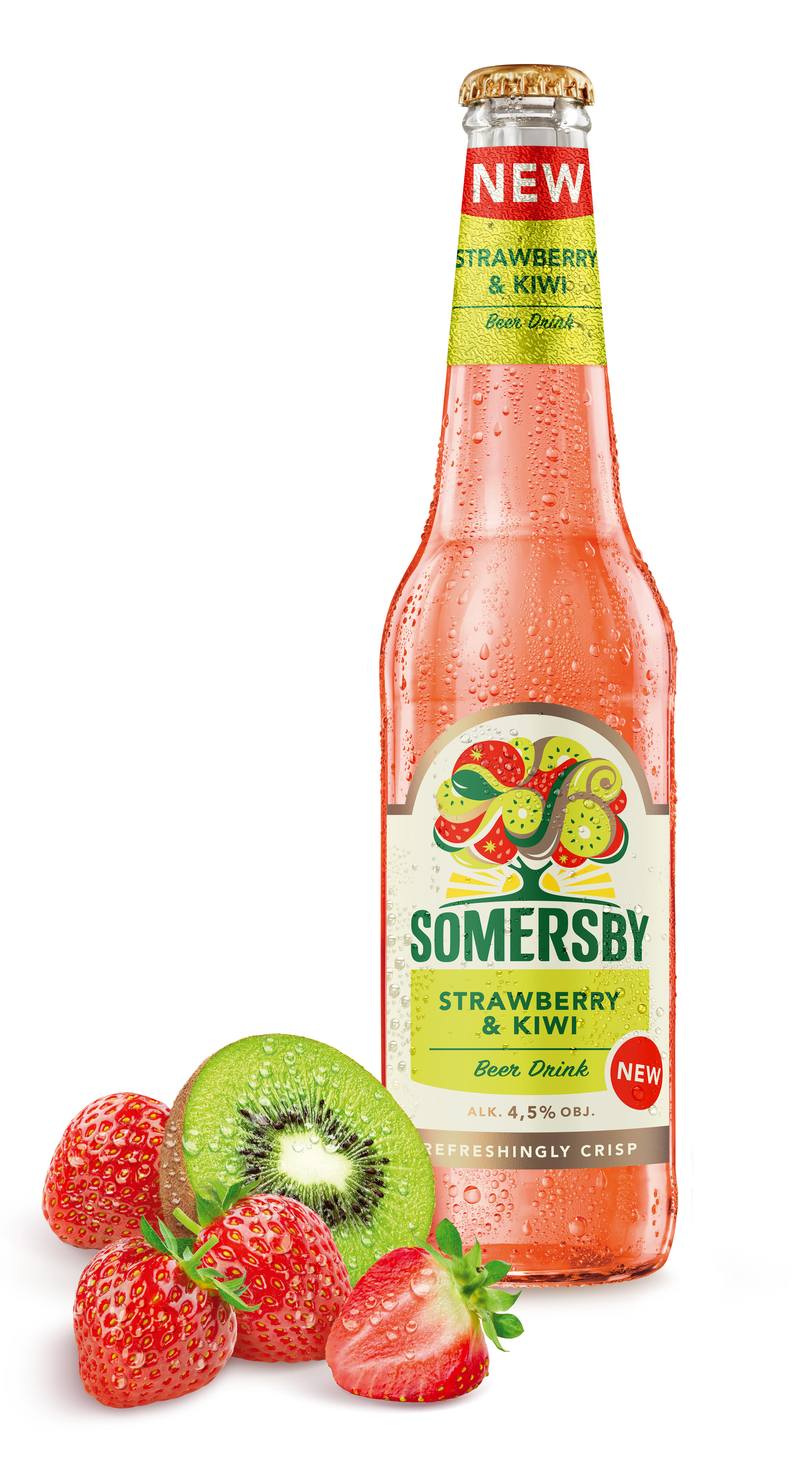 SOMERSBY STRAWBERRY i KIWI Napój piwny o smaku truskawki i kiwi (butelka bezzwrotna)