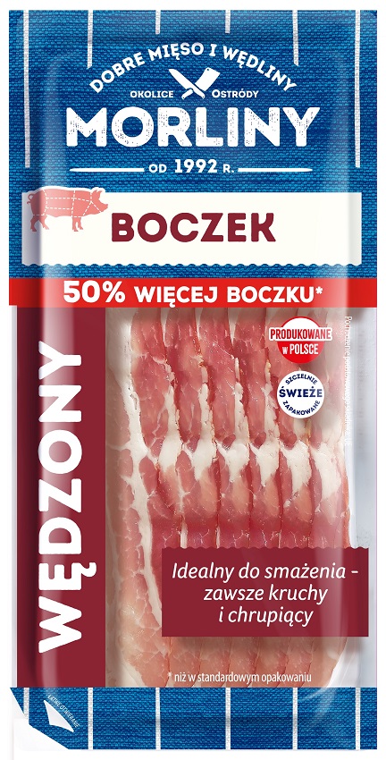 MORLINY Boczek wędzony - plastry frisco.pl