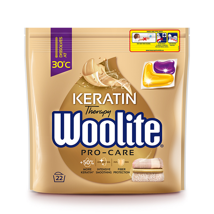 WOOLITE Pro-Care Kapsułki do prania z keratyną białych i kolorowych tkanin 22 szt frisco.pl