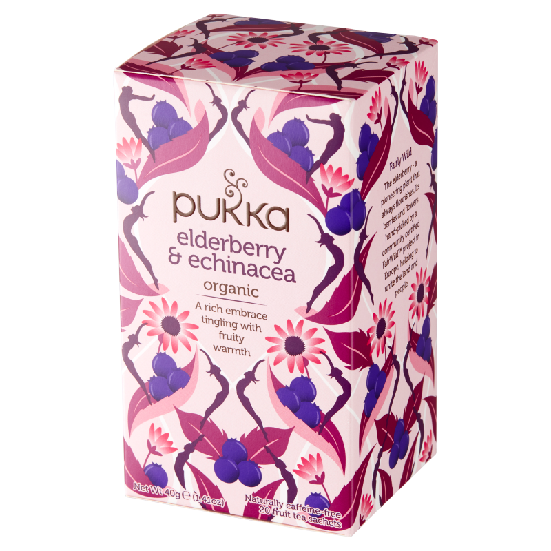 PUKKA Herbata z jeżówką purpurową i bzem czarnym BIO 20 torebek (saszetki)