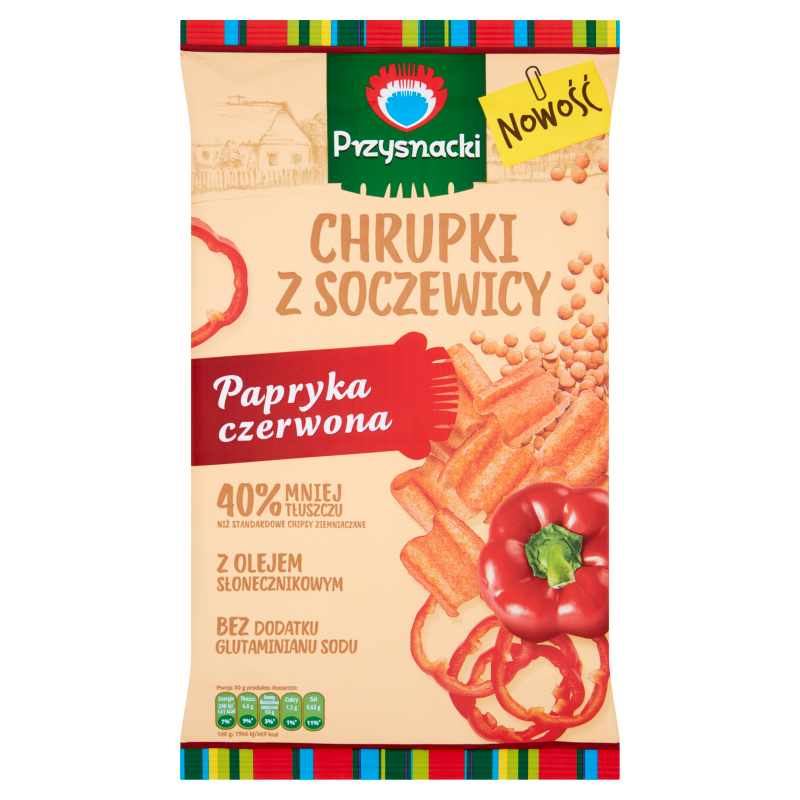 PRZYSNACKI Chrupki z soczewicy o smaku papryki frisco.pl