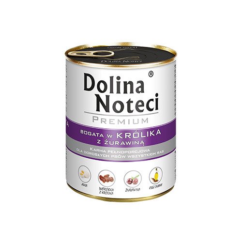 DOLINA NOTECI Mokra karma dla psa bogata w królika z żurawiną