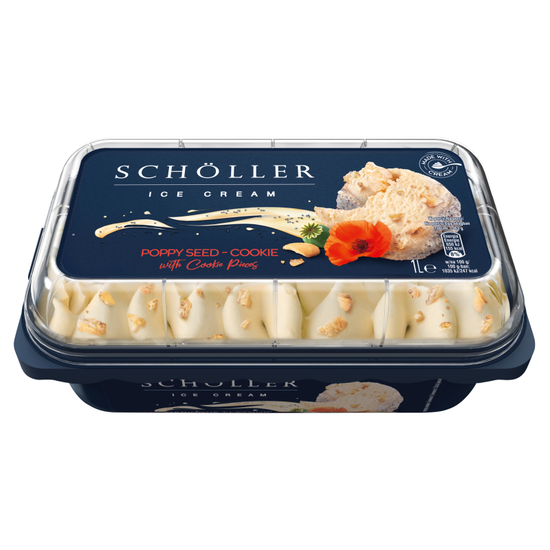 SCHÖLLER Lody makowo - ciasteczkowe z kawałkami ciasteczek