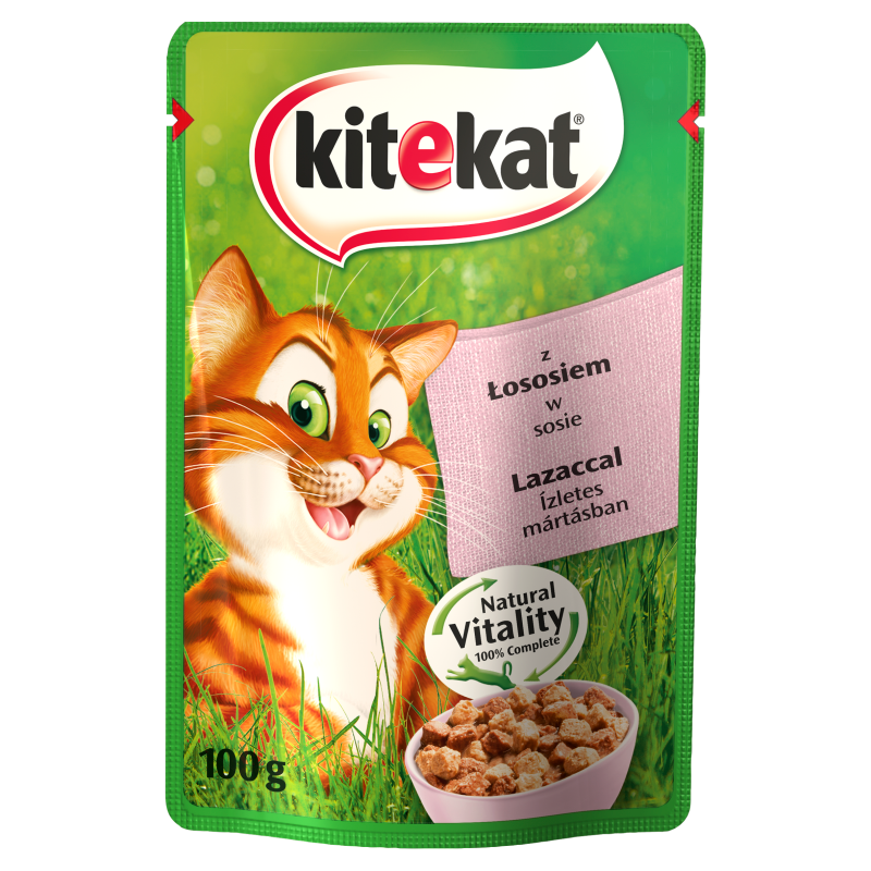 KITEKAT Pokarm dla kotów z łososiem w sosie - saszetka frisco.pl