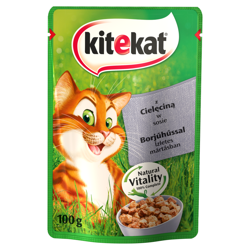 KITEKAT Pokarm dla kotów z cielęciną w sosie - saszetka frisco.pl