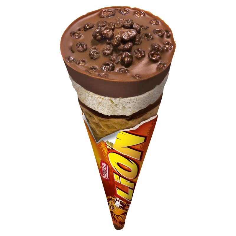 LION Lody karmelowe i lody o smaku ciasteczkowym z sosem toffi w rożku frisco.pl