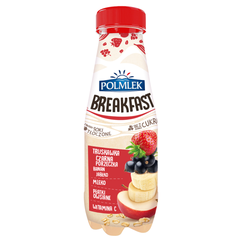 POLMLEK Jogurt Breakfast z truskawką i płatkami owsianymi