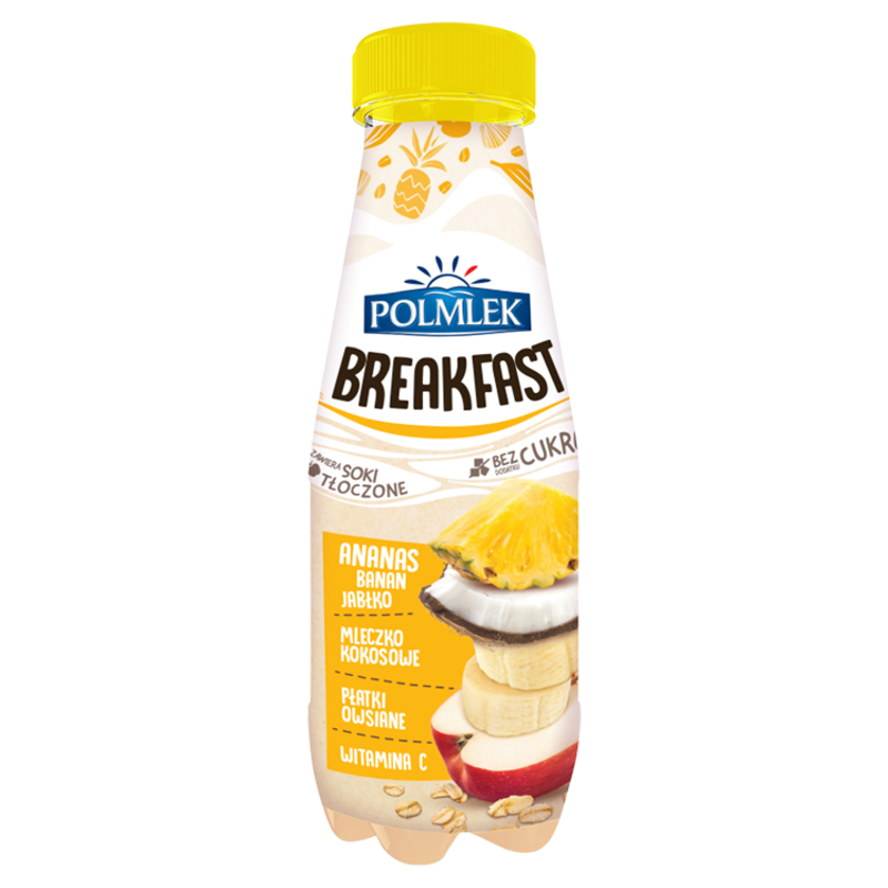POLMLEK Jogurt Breakfast ananas-banan-jabłko z płatkami owsianym