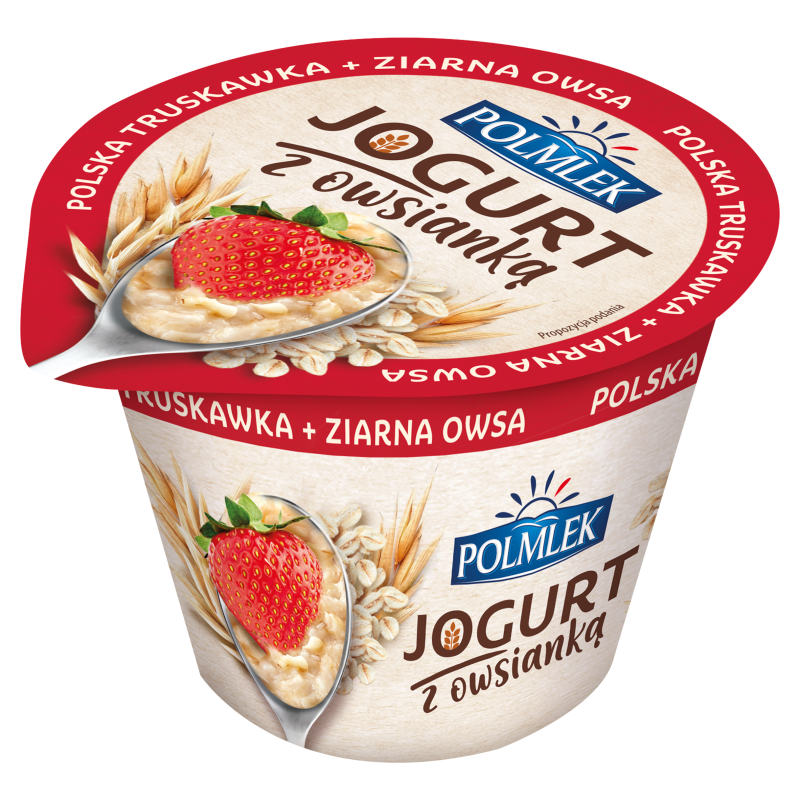 POLMLEK Jogurt naturalny z owsianką i polską truskawką frisco.pl