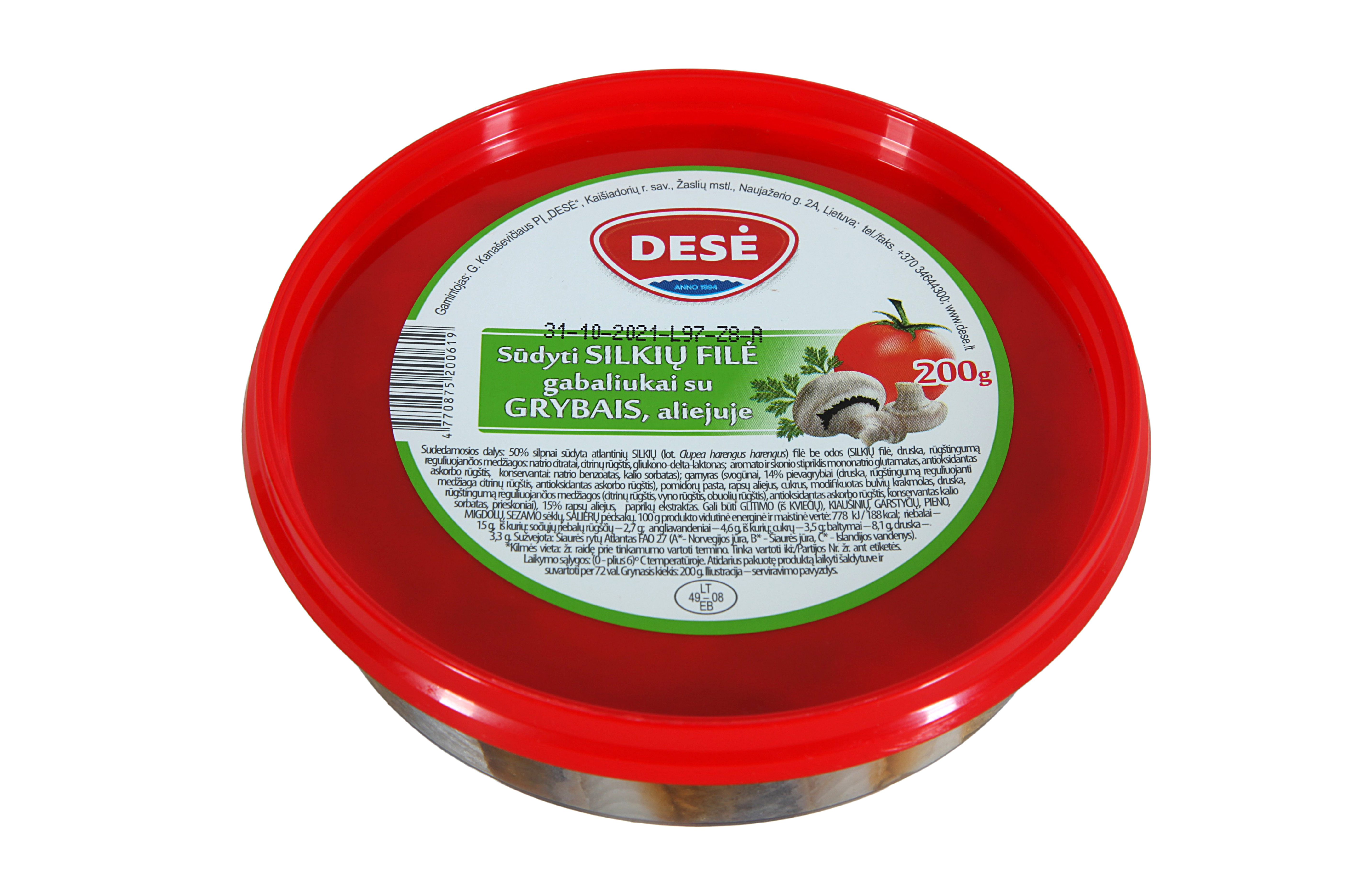 DESE Śledź z pieczarkami w oleju