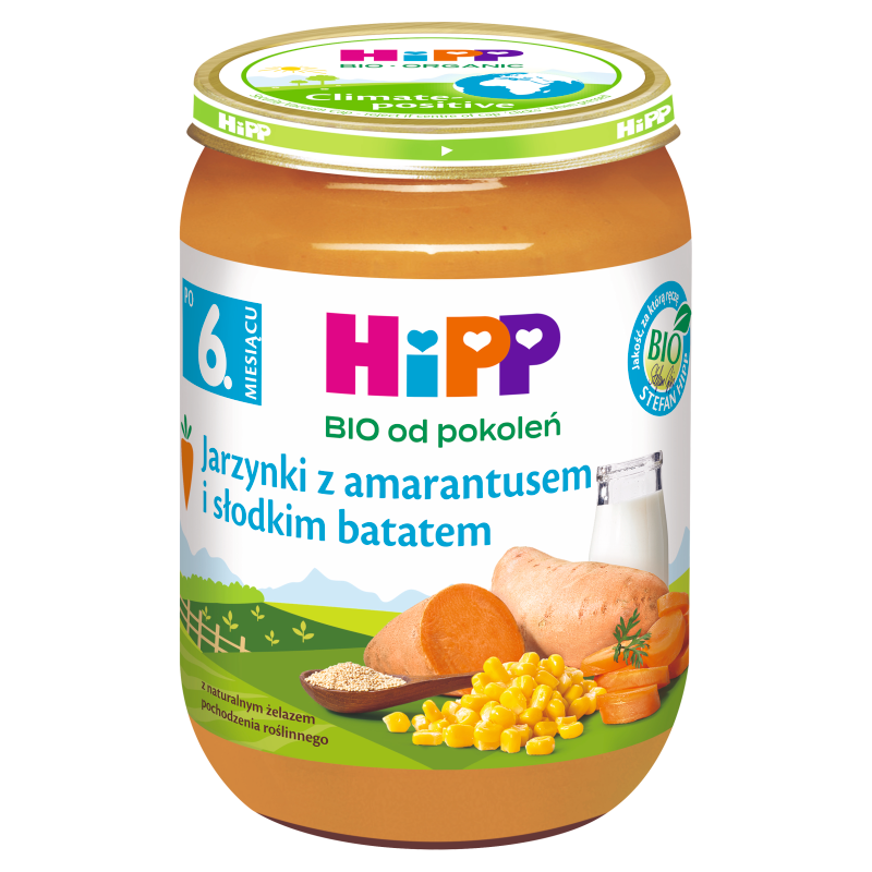 HIPP BIO od pokoleń Jarzynki z amarantusem i słodkim batatem od 6 miesiąca