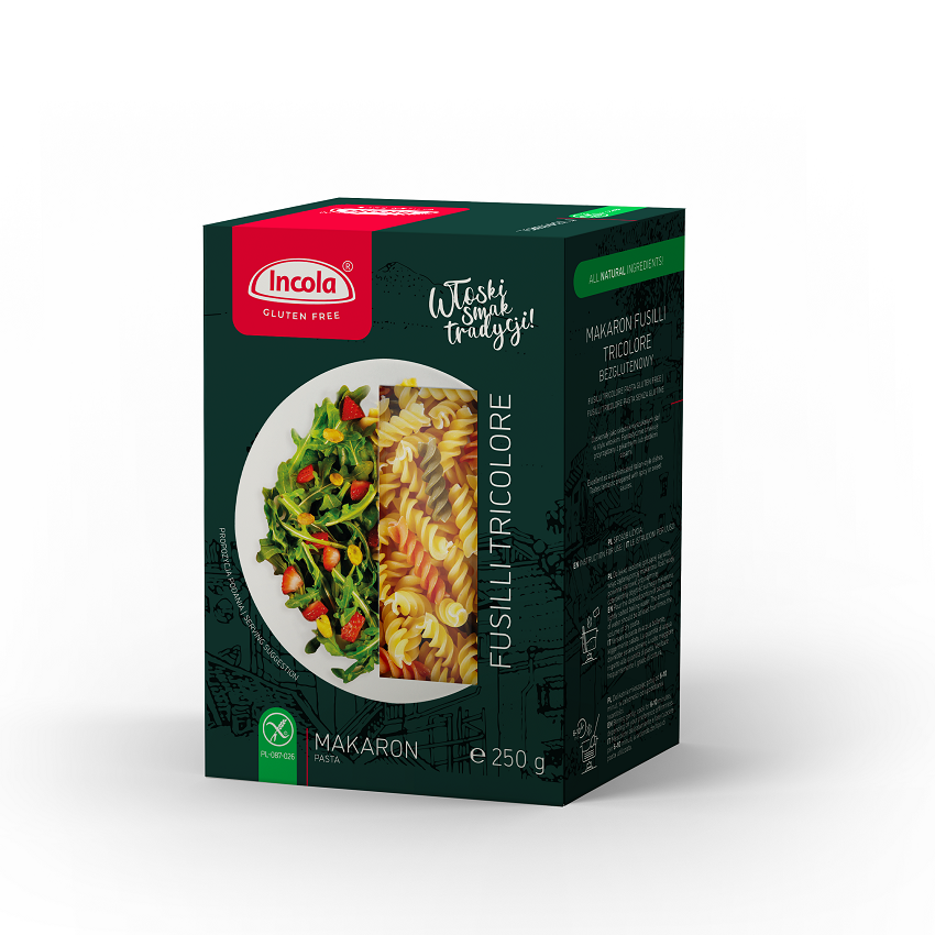 INCOLA Makaron fusilli tricolore (świderki) bezglutenowy