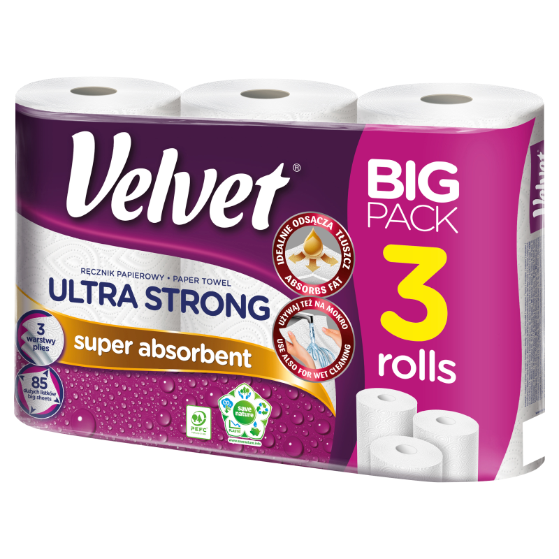 VELVET Ręcznik papierowy Ultra Strong 3 szt. frisco.pl