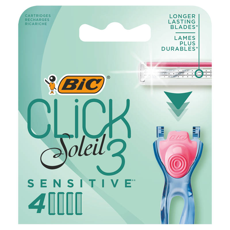 BIC Soleil Click 3 Sensitive Wkłady do maszynki do golenia 4 szt.