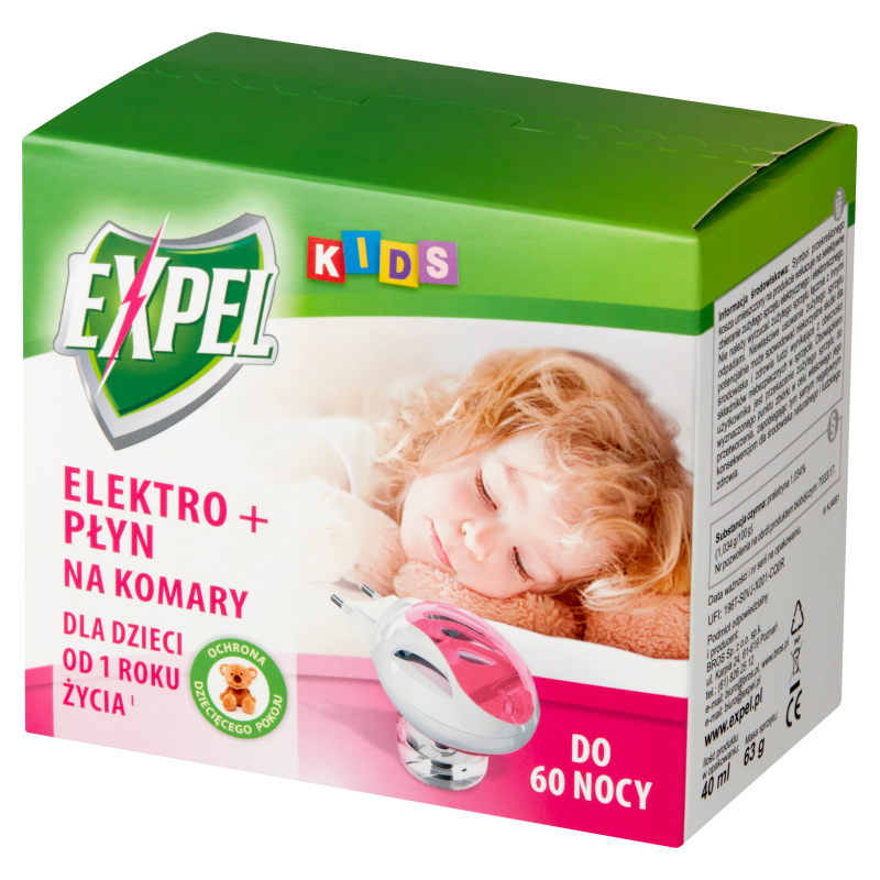EXPEL Elektrofumigator z płynem do zwalczania komarów (60 nocy)