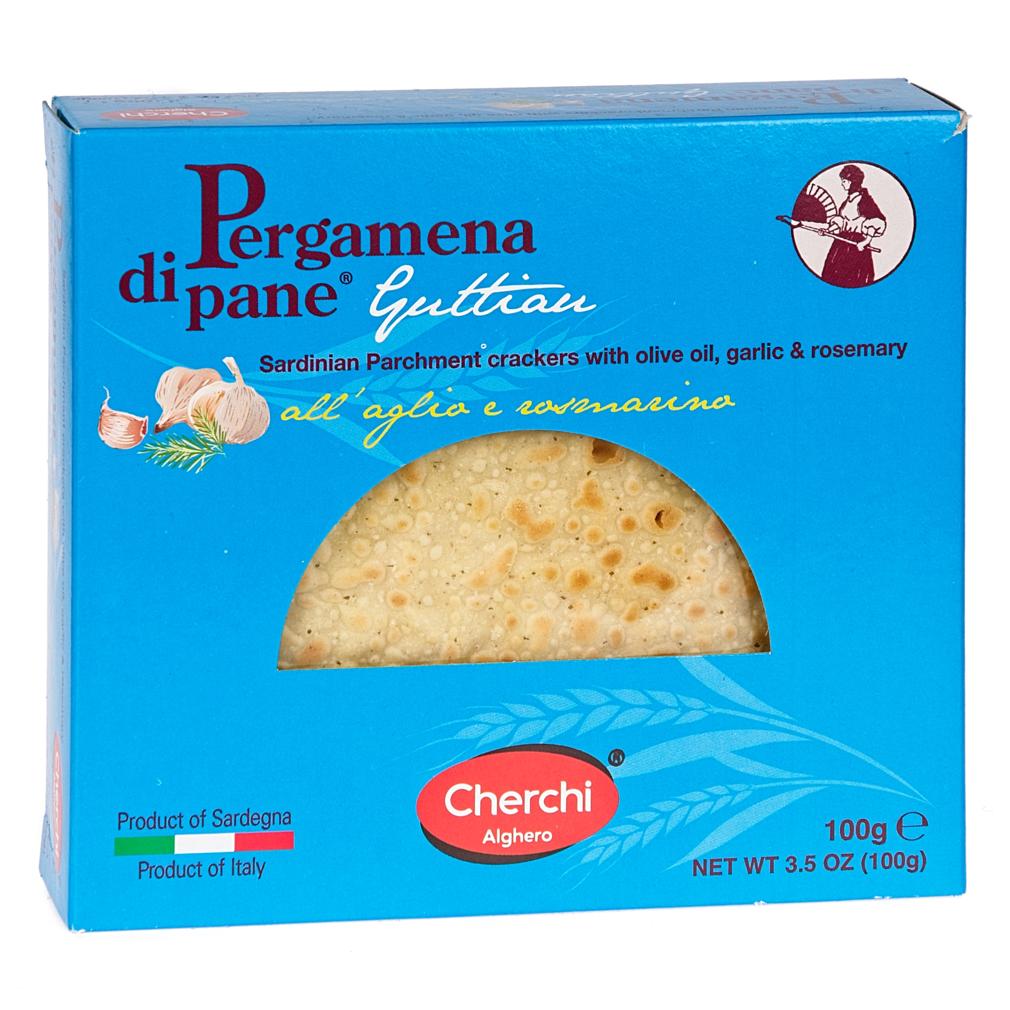 CHERCHI ALGHERO Pergamena di pane z czosnkiem i rozmarynem