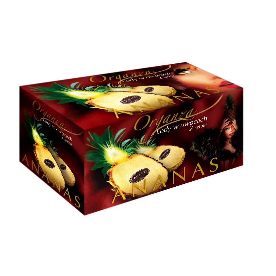 ORGANZA Lody w owocach Ananas 2 szt.