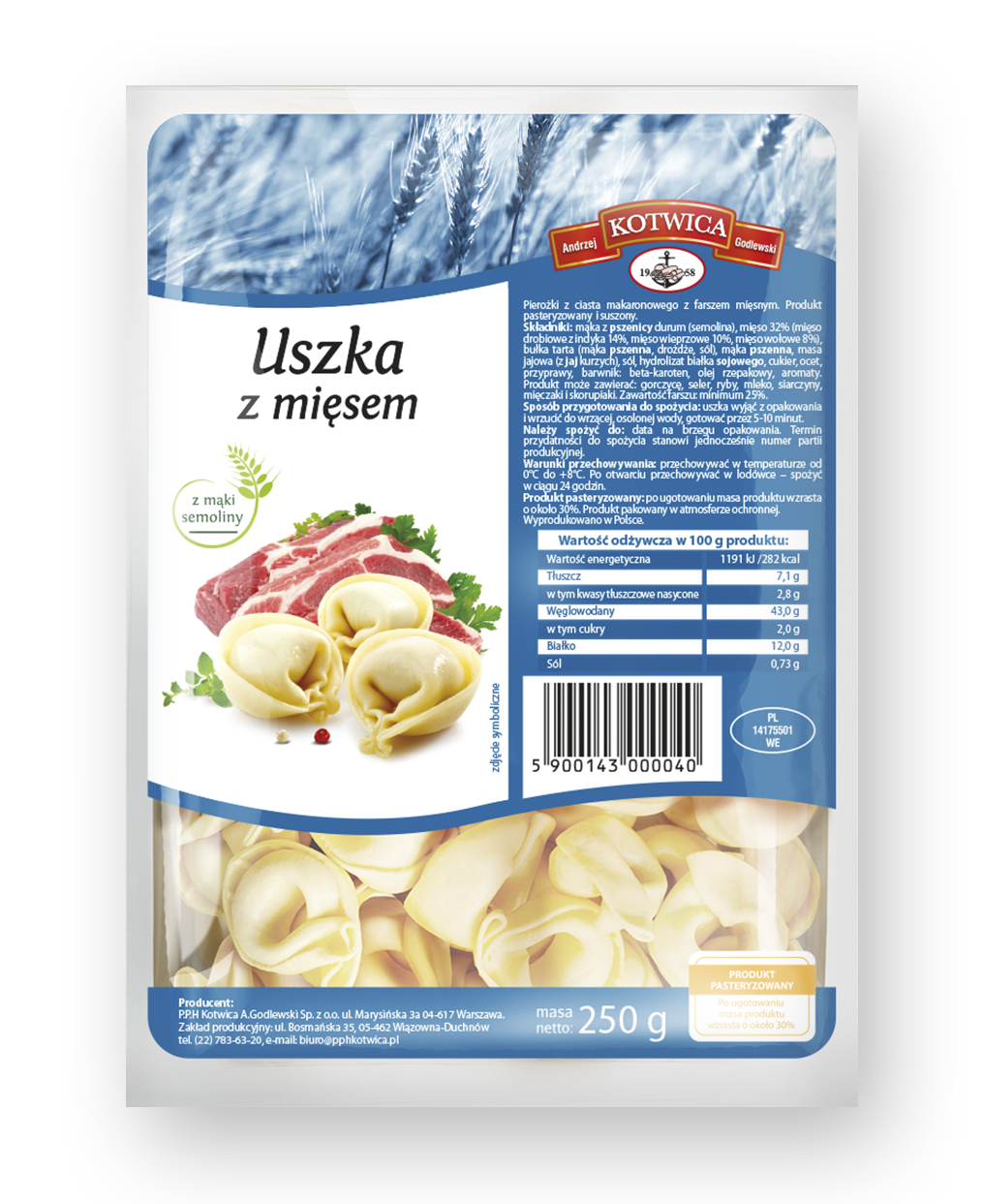 KOTWICA Uszka z mięsem