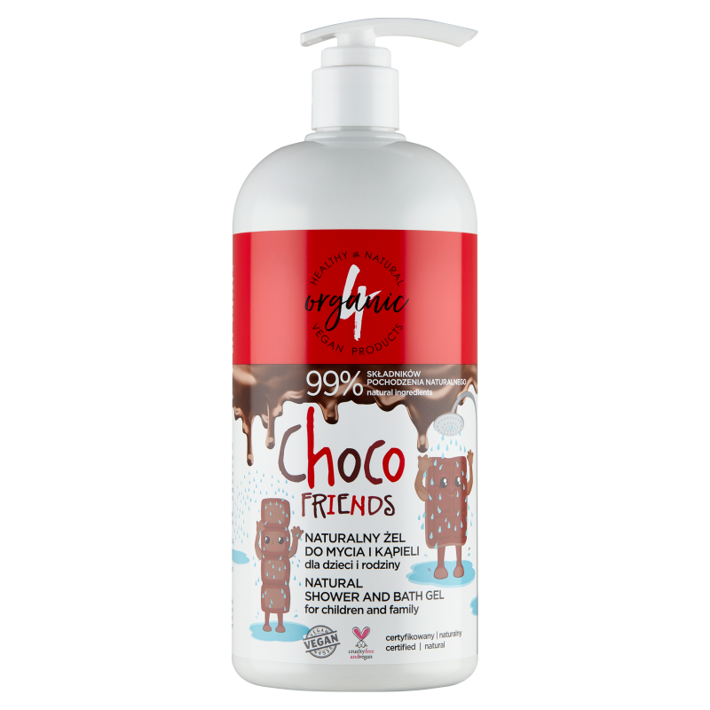 4organic Żel do mycia i kąpieli dla dzieci i rodziny - Choco