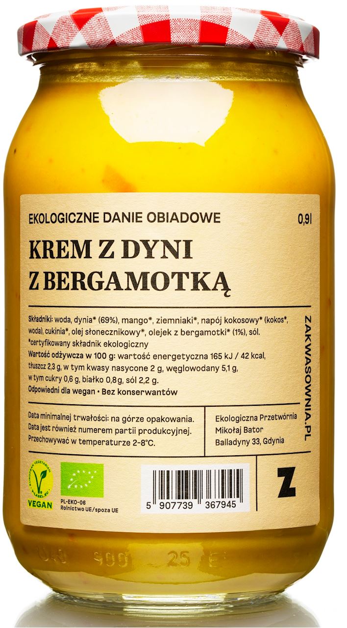 ZAKWASOWNIA Krem z dynią z bergamotką BIO