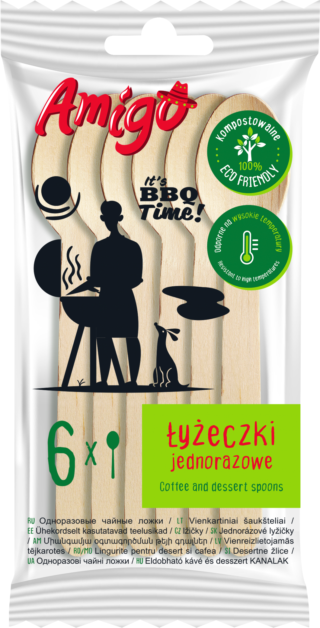 AMIGO Łyżeczki drewniane 6 szt.