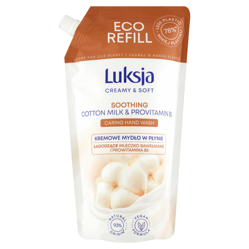 LUKSJA Creamy & Soft Mydło w płynie Mleczko bawełniane i Prowitamina B5 - zapas