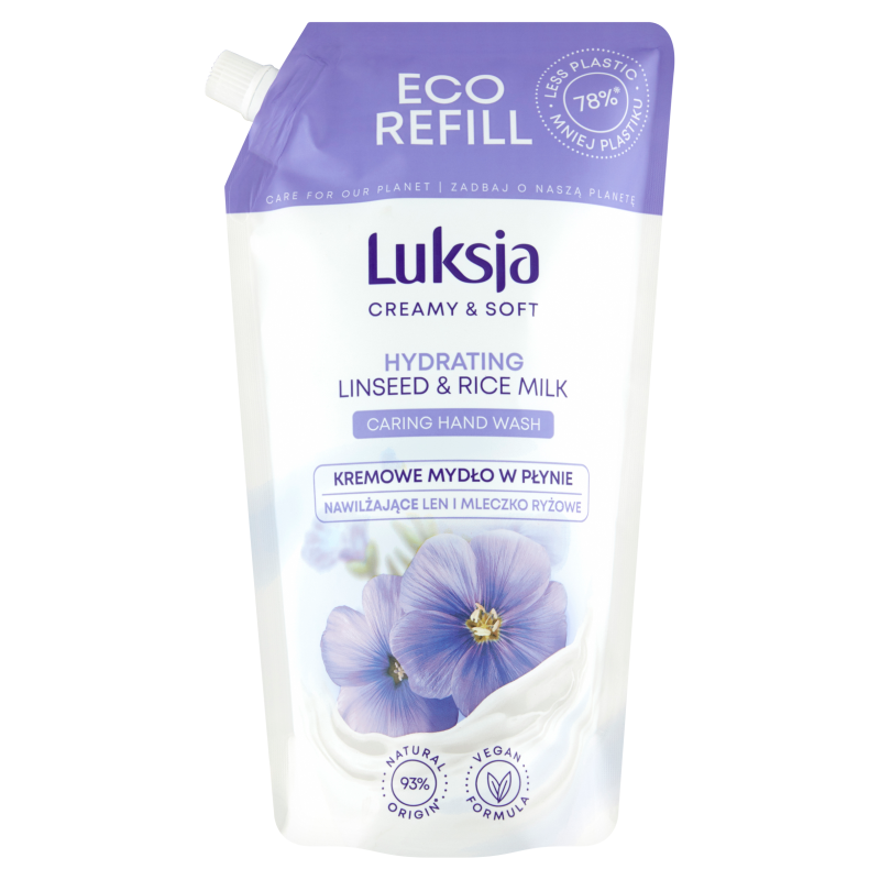 LUKSJA Creamy & Soft Mydło w płynie Len i Mleczko ryżowe - zapas frisco.pl