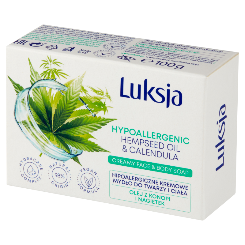 LUKSJA Hipoalergiczne mydło w kostce Olej z konopi i Nagietek frisco.pl
