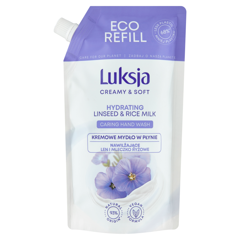 LUKSJA Creamy & Soft Mydło w płynie Len i Mleczko ryżowe - zapas frisco.pl