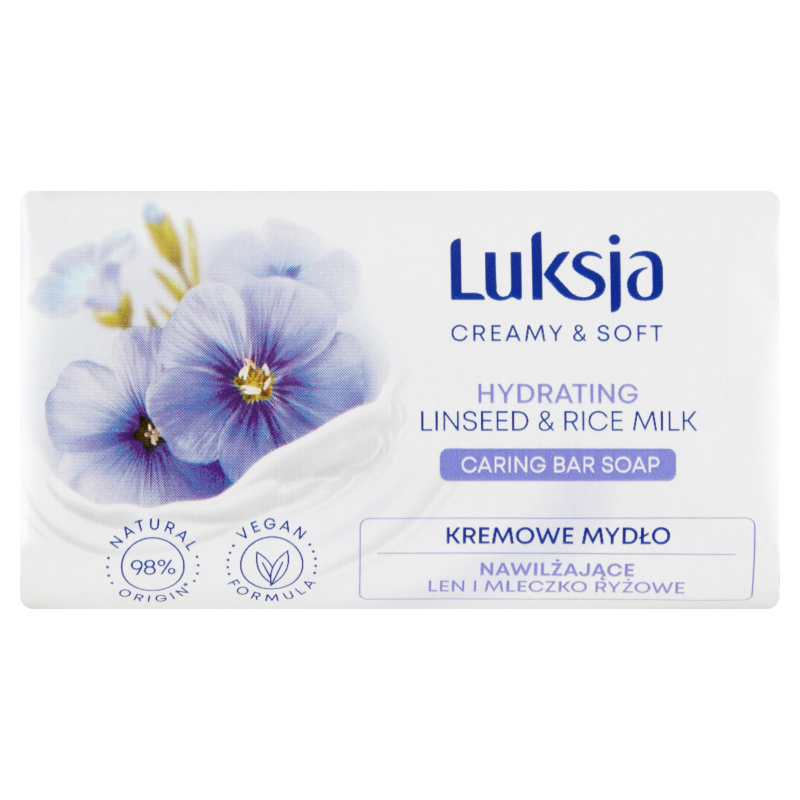 LUKSJA Creamy & Soft Mydło w kostce Len i Mleczko ryżowe frisco.pl