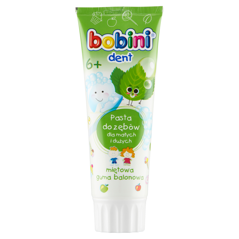BOBINI Junior Pasta do zębów miętowa guma balonowa dla dzieci powyżej 5 roku życia frisco.pl