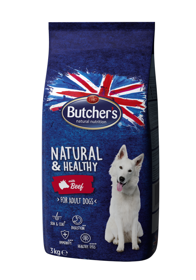 BUTCHER'S Natural & Healthy Sucha karma dla psów z wołowiną frisco.pl
