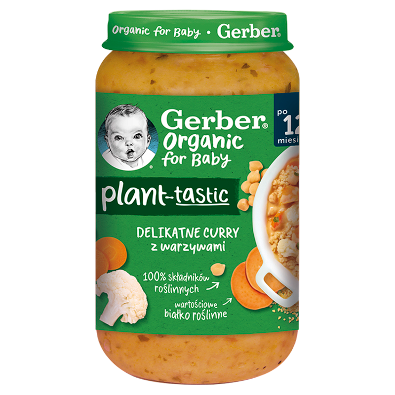 GERBER Organic Plant-tastic Delikatne curry z warzywami dla dzieci po 12. miesiącu BIO frisco.pl