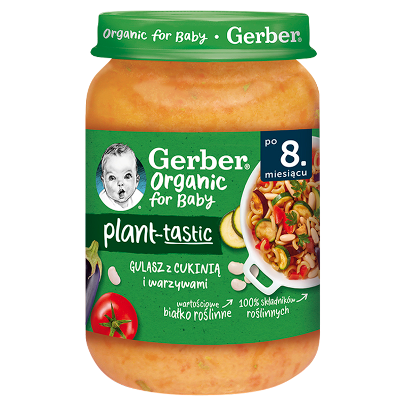 GERBER Organic Plant-tastic Gulasz z cukinią i warzywami dla niemowląt po 8. miesiącu BIO frisco.pl