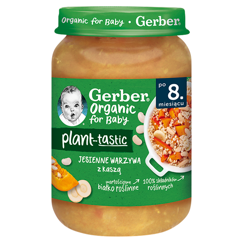 GERBER Organic Plant-tastic Jesienne warzywa z kaszą dla niemowląt po 8. miesiącu BIO frisco.pl