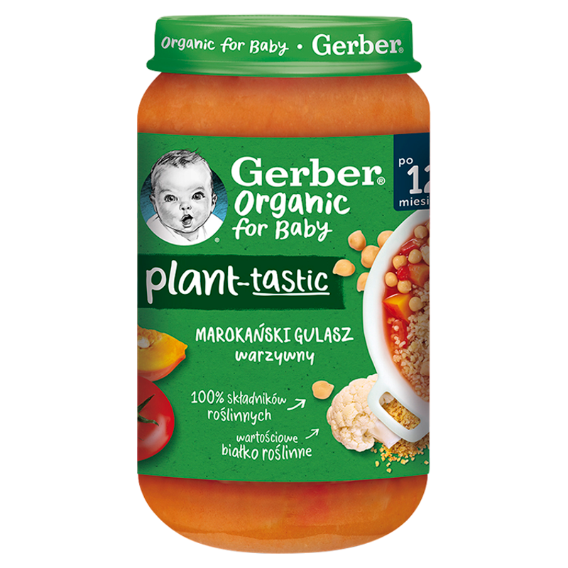 GERBER Organic Plant-tastic Marokański gulasz warzywny dla dzieci po 12. miesiącu BIO