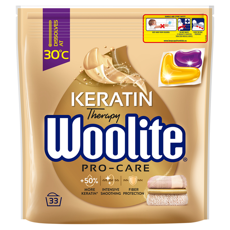 WOOLITE Pro-Care Kapsułki do prania z keratyną tkanin kolorowych 33 szt
