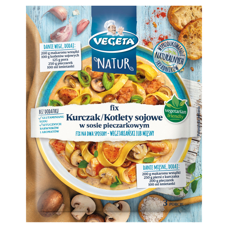 VEGETA NATUR Fix do kurczaka/kotletów sojowych w sosie pieczarkowym frisco.pl