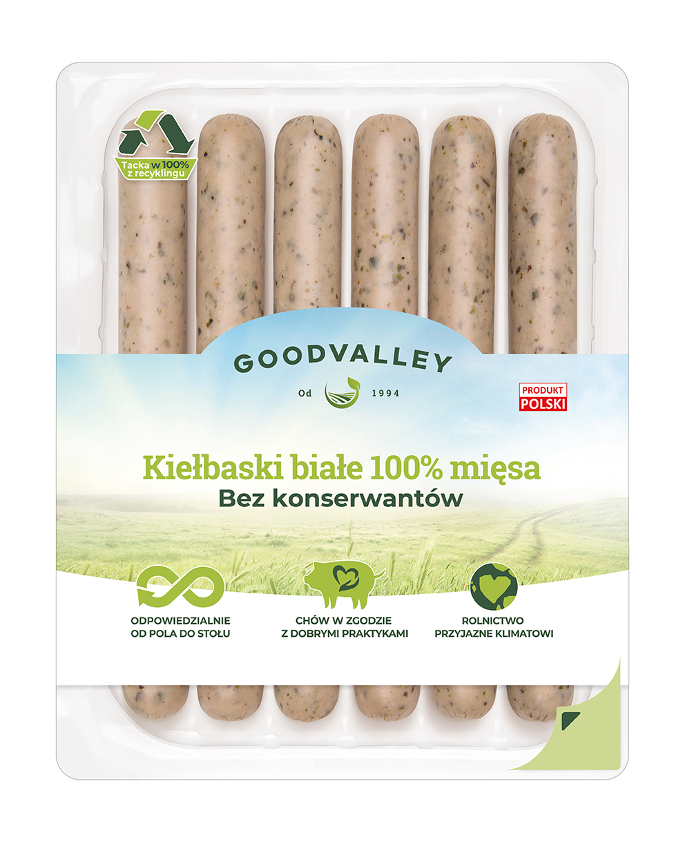 GOODVALLEY Kiełbaski białe 100 % mięsa bez konserwantów