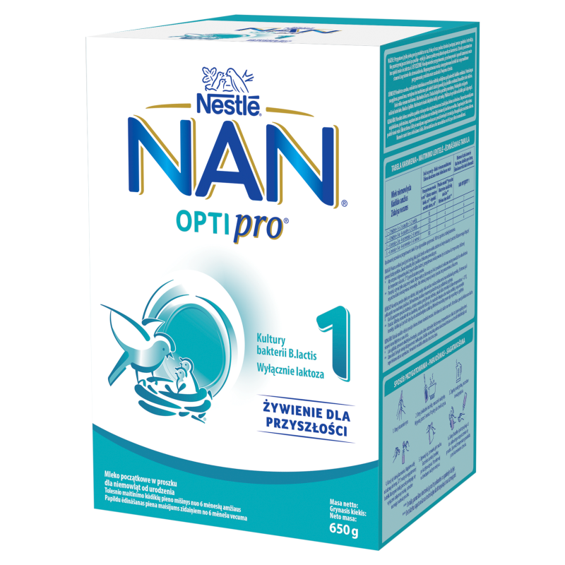 NESTLÉ NAN OPTIPRO 1 Mleko początkowe dla niemowląt od urodzenia