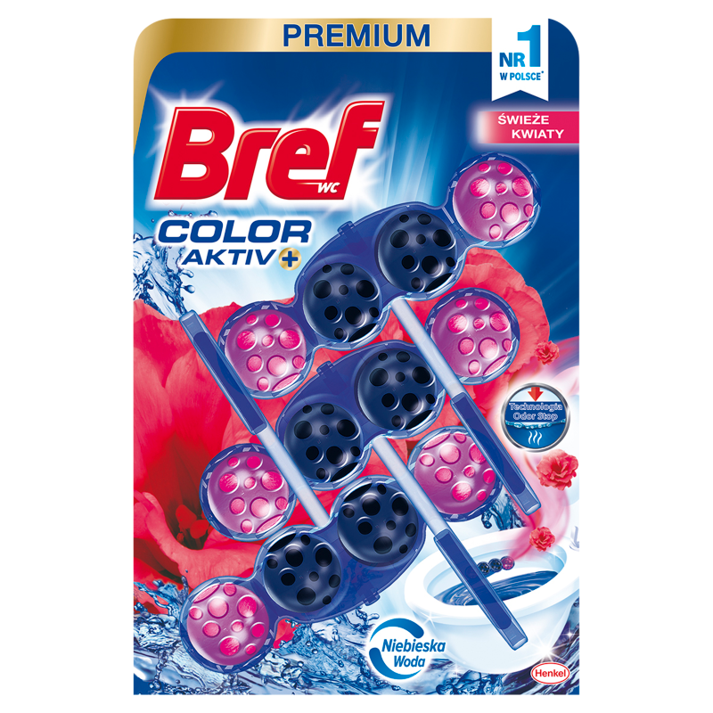 BREF Color Aktiv Zawieszka do WC - Świeże kwiaty 3x50g frisco.pl