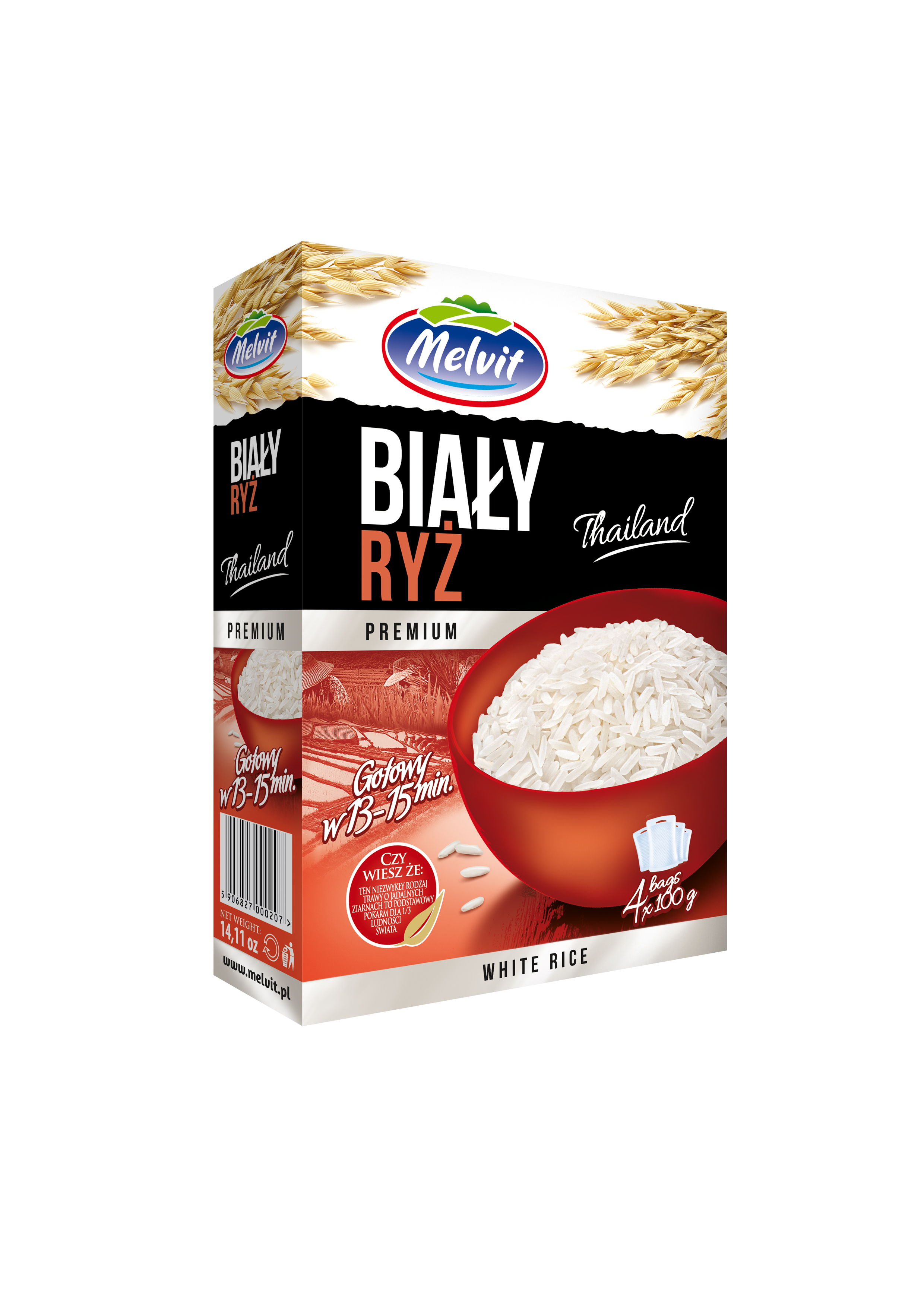 MELVIT Ryż biały (4x100g) frisco.pl