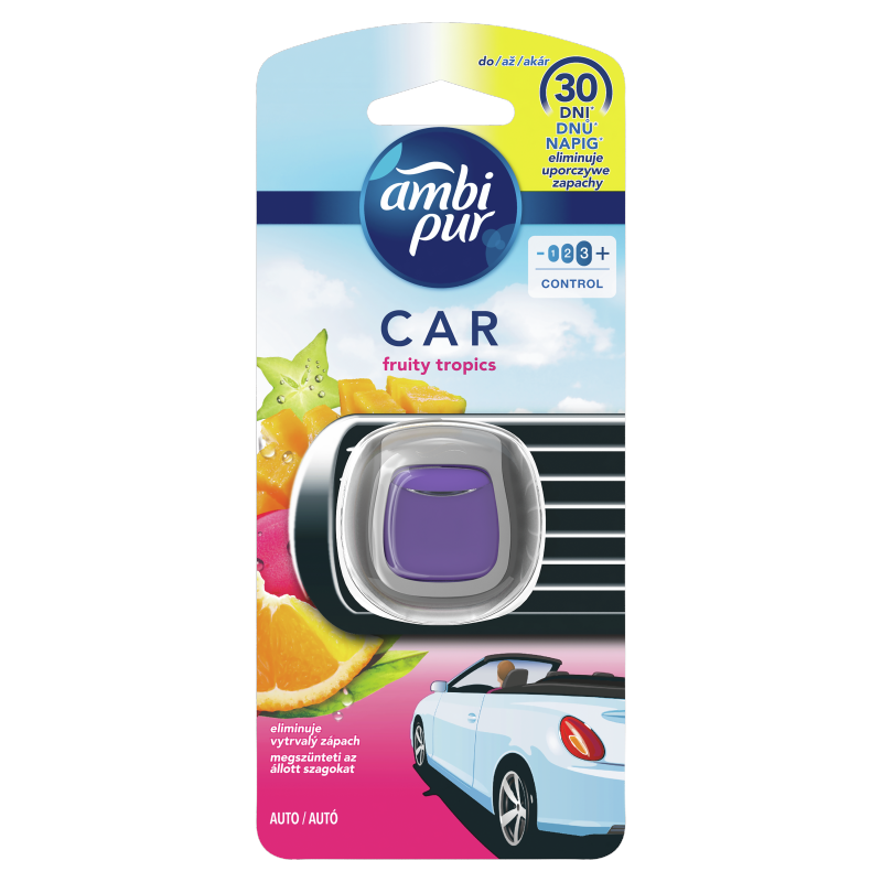 AMBI PUR CAR Zestaw samochodowego odświeżacza powietrza Fruity Tropics