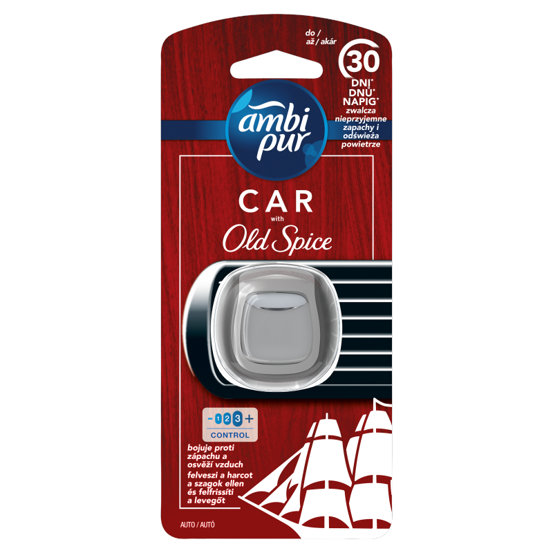 AMBI PUR CAR Zestaw startowy samochodowego odświeżacza powietrza Old Spice