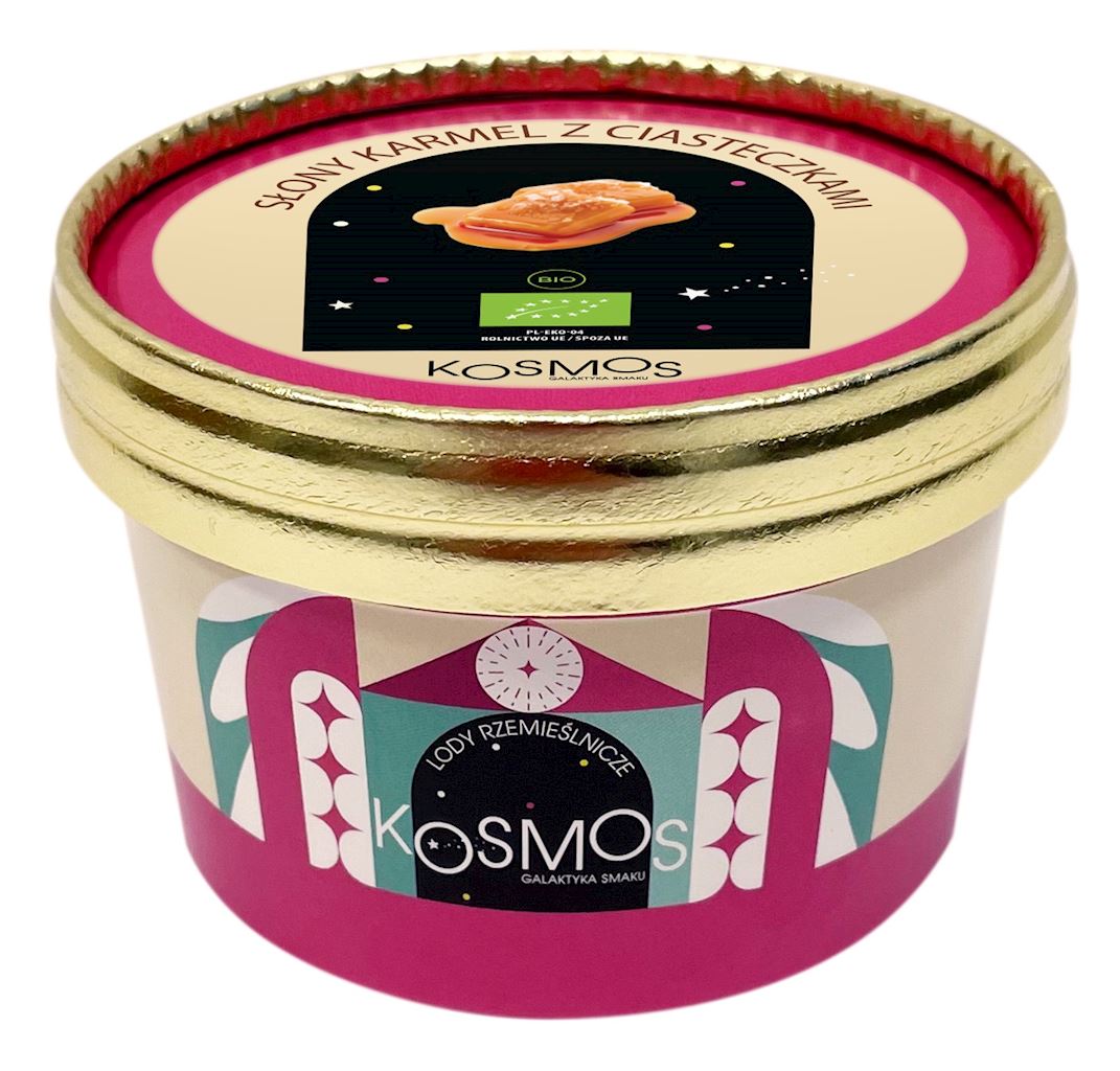 LODY RZEMIEŚLNICZE KOSMOS Lody słony karmel z ciasteczkami BIO
