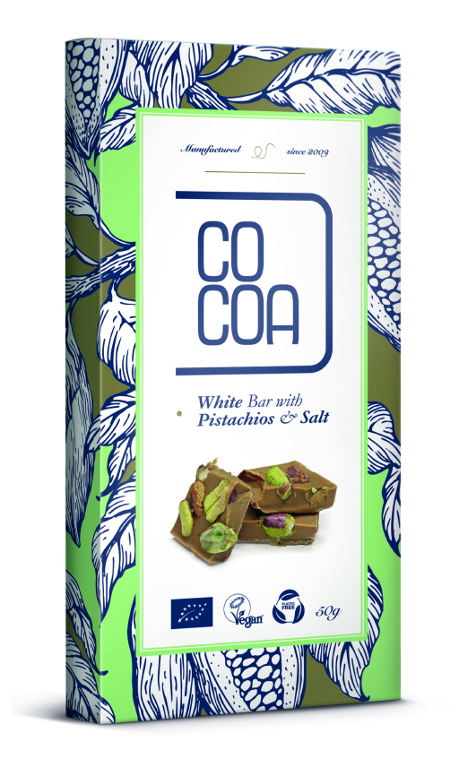COCOA Czekolada z pistacjami i solą BIO