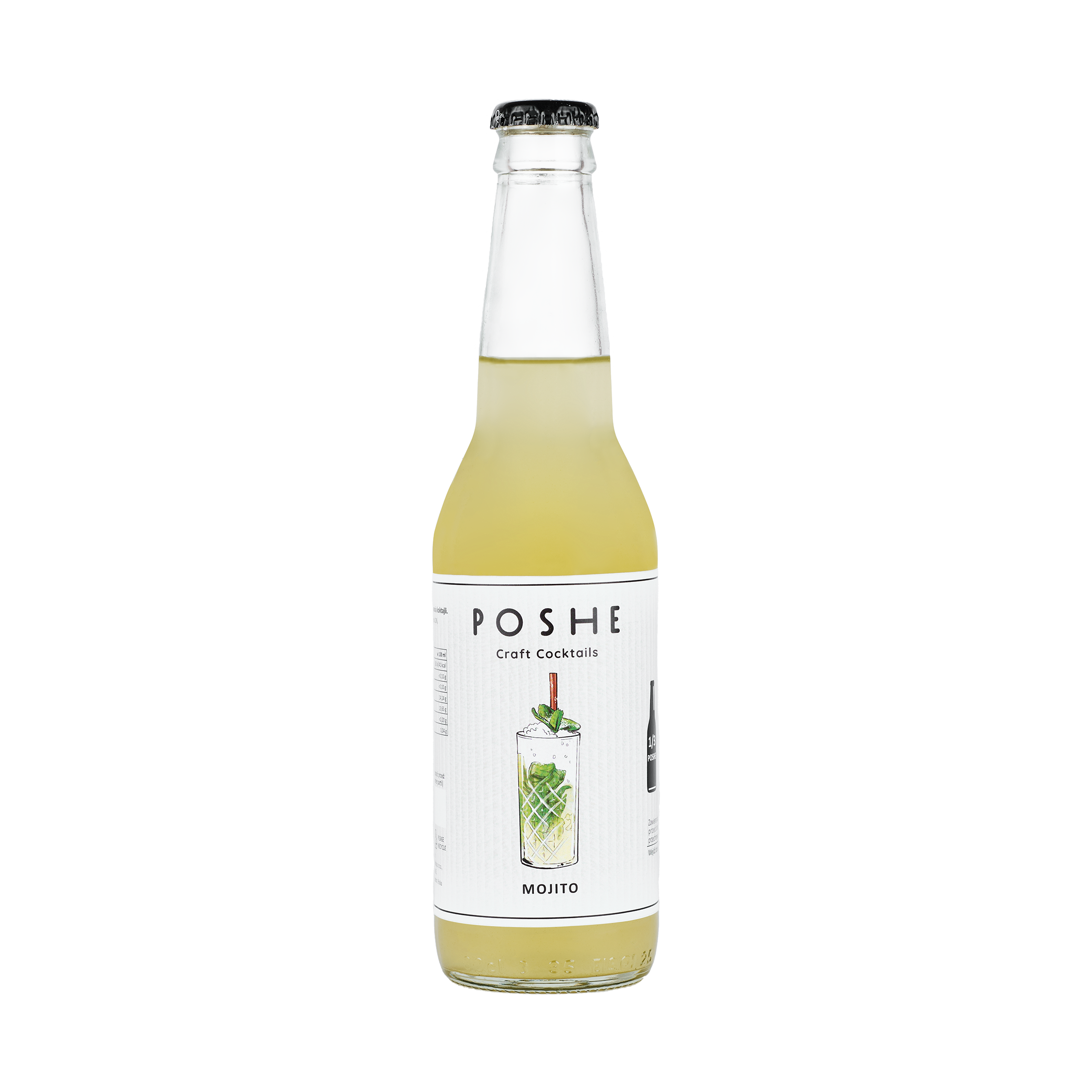 POSHE Mojito Mix bez alkoholu do przygotowania 3 koktajli na bazie białego rumu