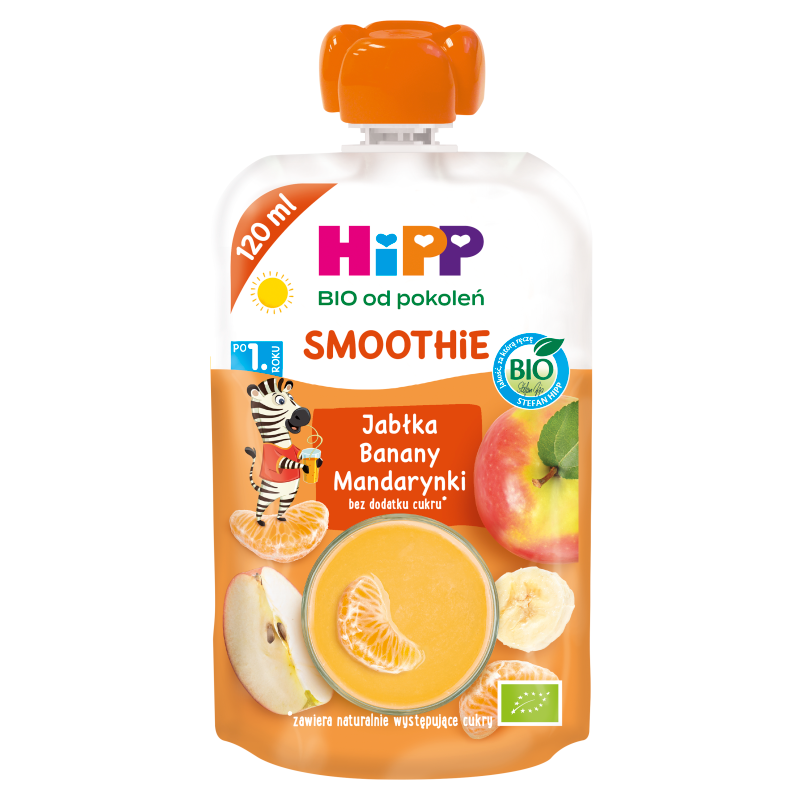HIPP BIO od pokoleń Smoothie Jabłka-Banany-Mandarynki po 1 roku BIO