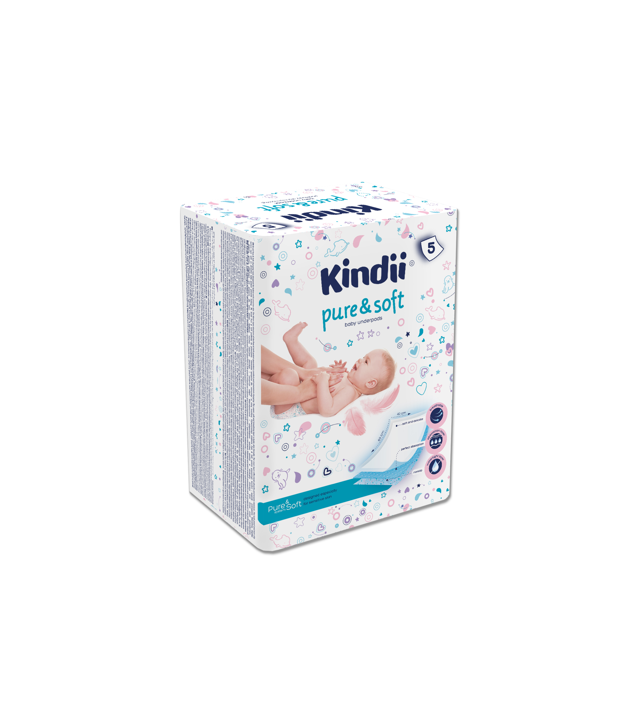 KINDII Pure Sensitive Podkłady jednorazowe 5 szt. (60x40)