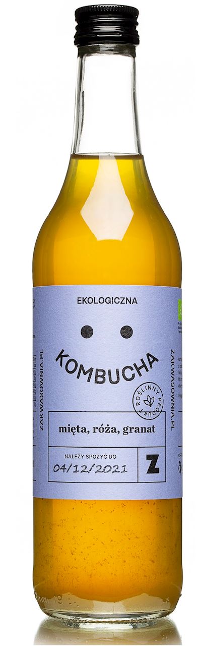 ZAKWASOWNIA Ekologiczna kombucha mięta-róża-granat
